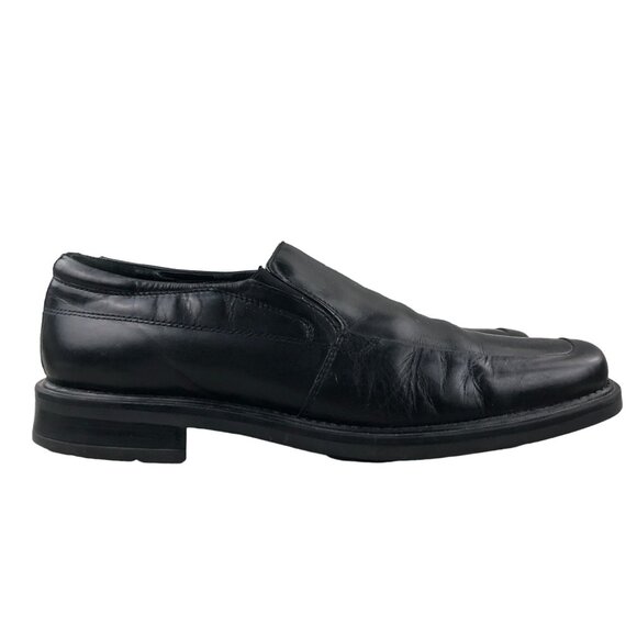 Florsheim Men's Size 12M Black Leather Slip On Square Toe Dress Shoes Loafers - Picture 1 of 12